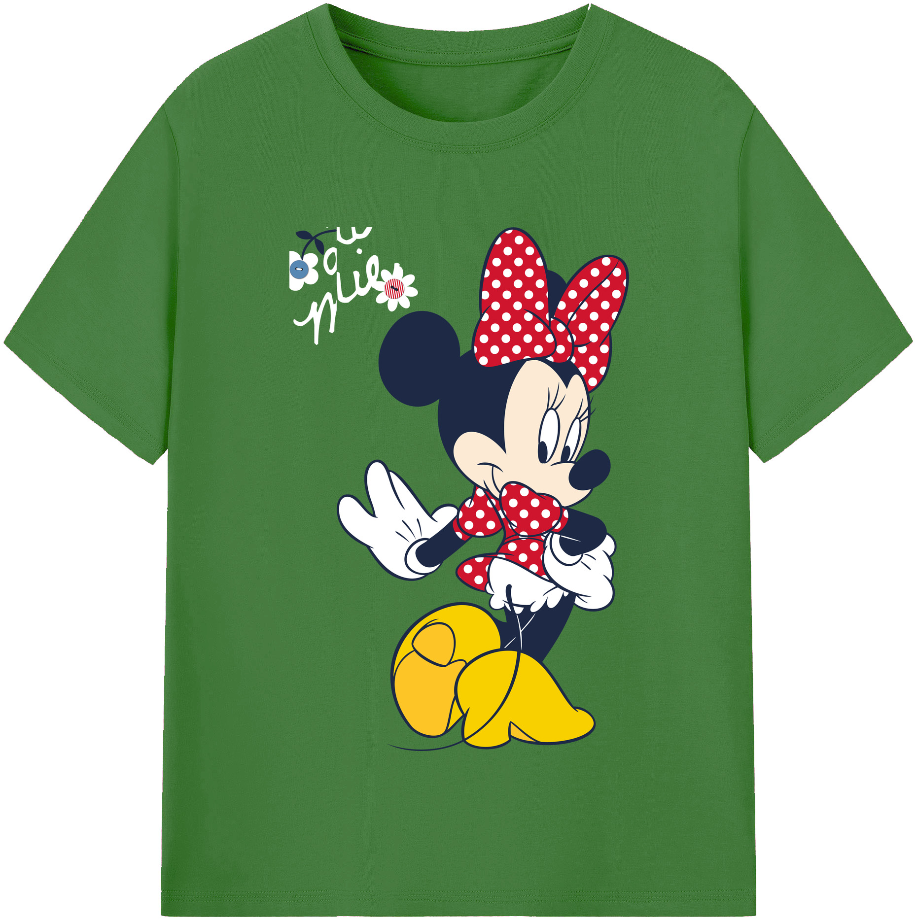 （画像用） ミッキーマウス Mickey Mouse レディースカジュアルプリントTシャツ（綿100％）
